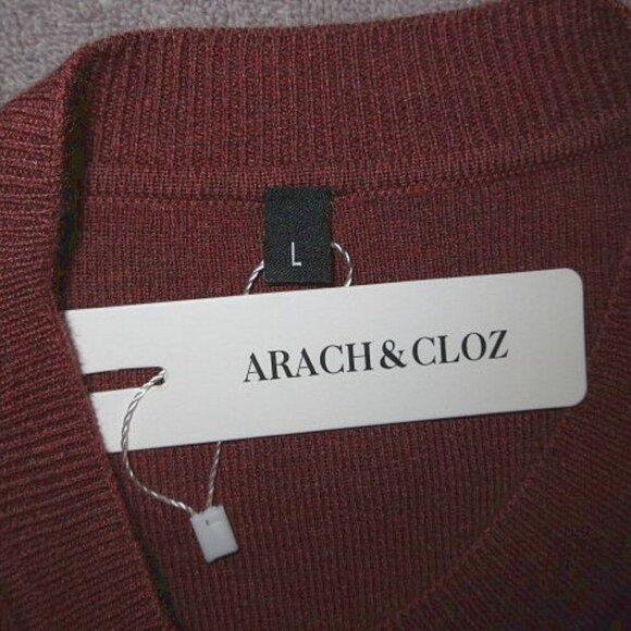 Arach & Cloz Sweater Men's Size L Soft Lambswool Blend Pullover Crew Career NWT - Picture 4 of 9